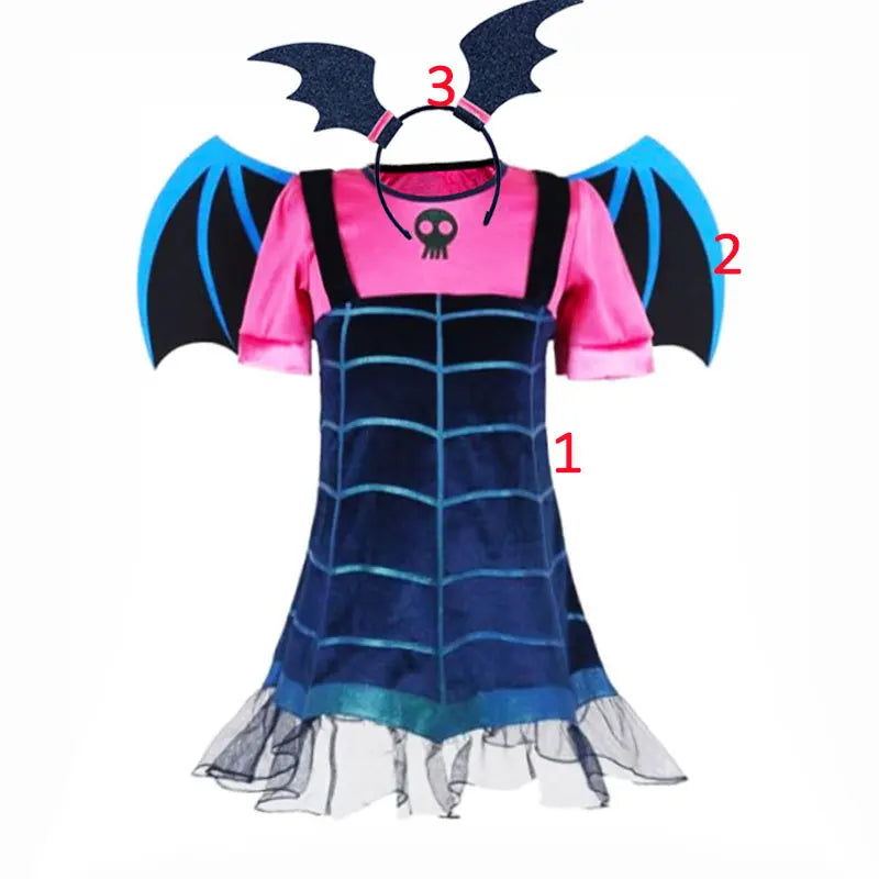 Cute Kids 60s Girls Boys Vintage Vampire Dress Halloween Villain Costume Play Wizard Apparel Kid All Saint's Day Pumpkin Outfit