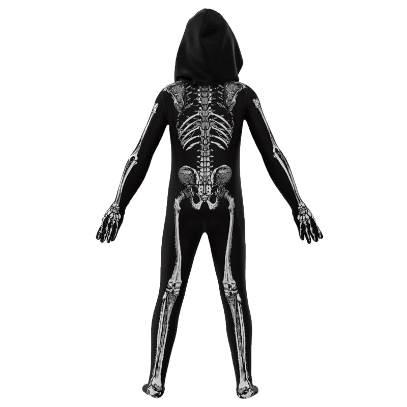 Zombie Cosplay Skeleton Skull Suit Halloween Costume for Kids/ Adult Carnival Party Dress Up