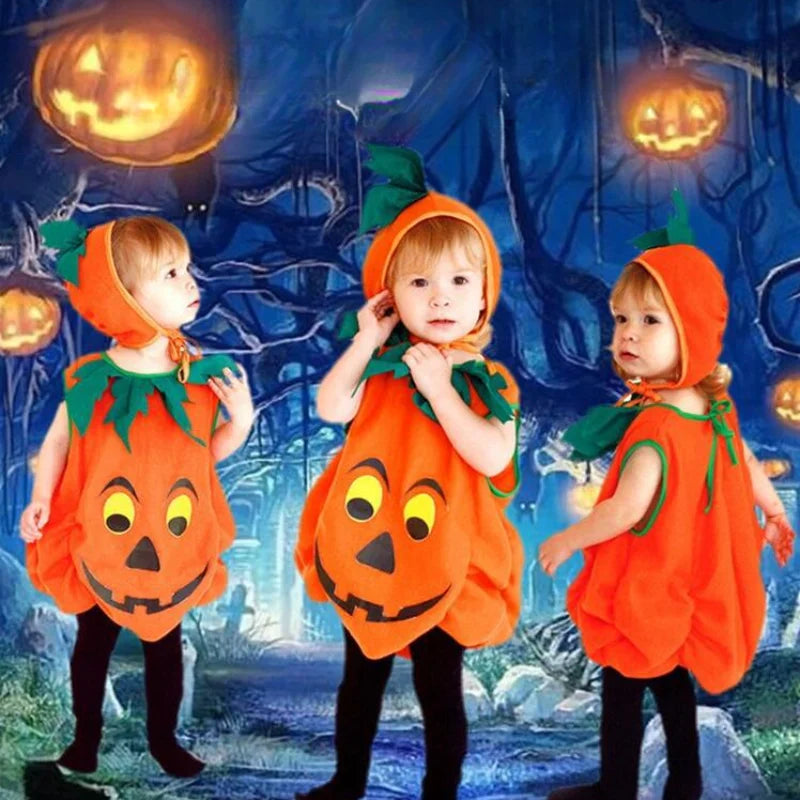 2025 Toddler Pumpkin Halloween Costume Set. Romper,Hat & Shoes.