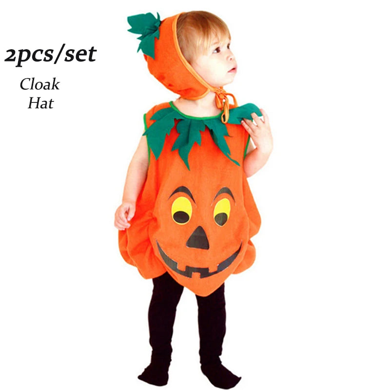 2025 Toddler Pumpkin Halloween Costume Set. Romper,Hat & Shoes.