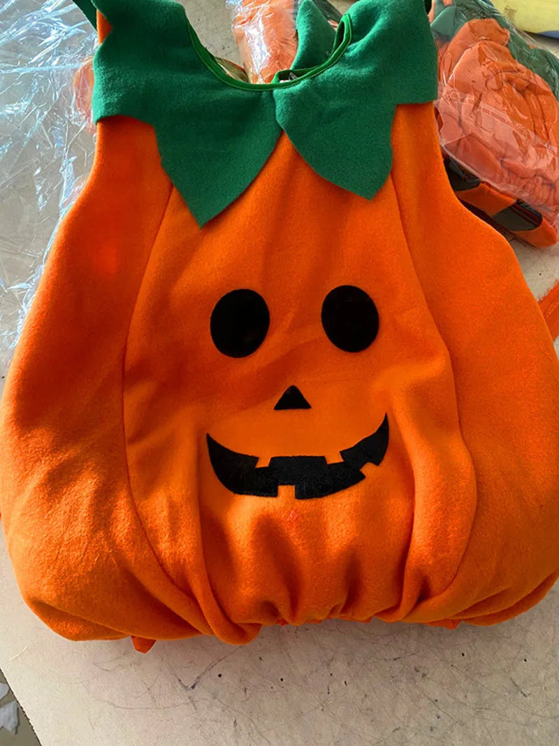 2025 Toddler Pumpkin Halloween Costume Set. Romper,Hat & Shoes.