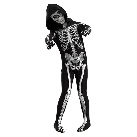 Zombie Cosplay Skeleton Skull Suit Halloween Costume for Kids/ Adult Carnival Party Dress Up