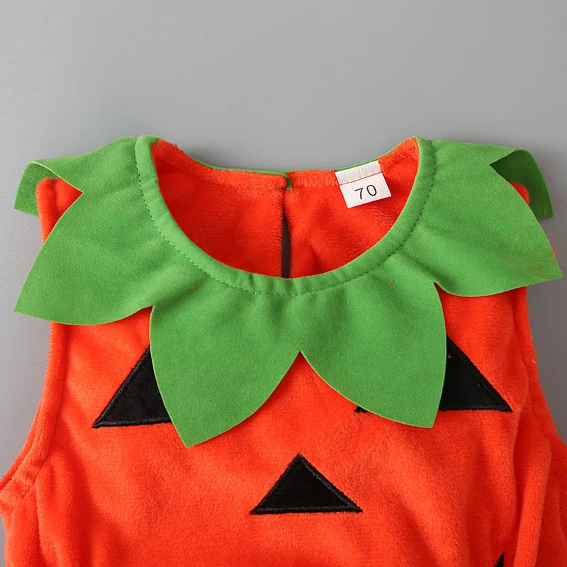 New Boy Sleeveless Set Costume Vest Set Infant Tops Pumpkin Outfits Boy Baby Toddler Hat Girl Halloween Fashion Baby Boy Clothes