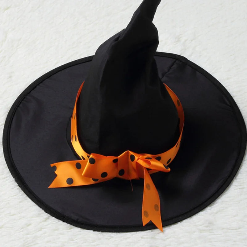 Girls Halloween Orange Witch Cosplay Costume Children Pumpkin Carnival Clothes Party Infant Witch Fancy Dress Clothing Set Hat