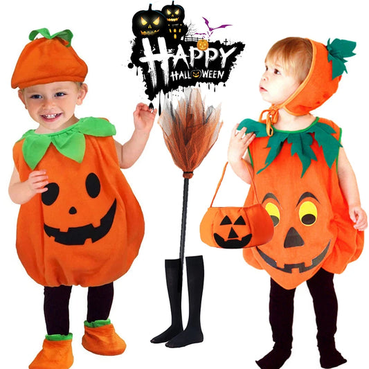 2025 Toddler Pumpkin Halloween Costume Set. Romper,Hat & Shoes.