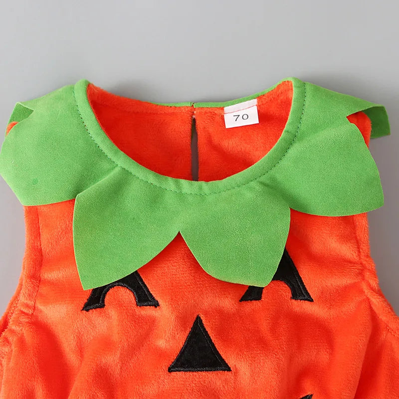 New Boy Sleeveless Set Costume Vest Set Infant Tops Pumpkin Outfits Boy Baby Toddler Hat Girl Halloween Fashion Baby Boy Clothes